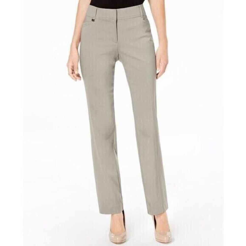 JM Collection Petite Tummy-Control Curvy Fit Light Beige Dress Pants NWT